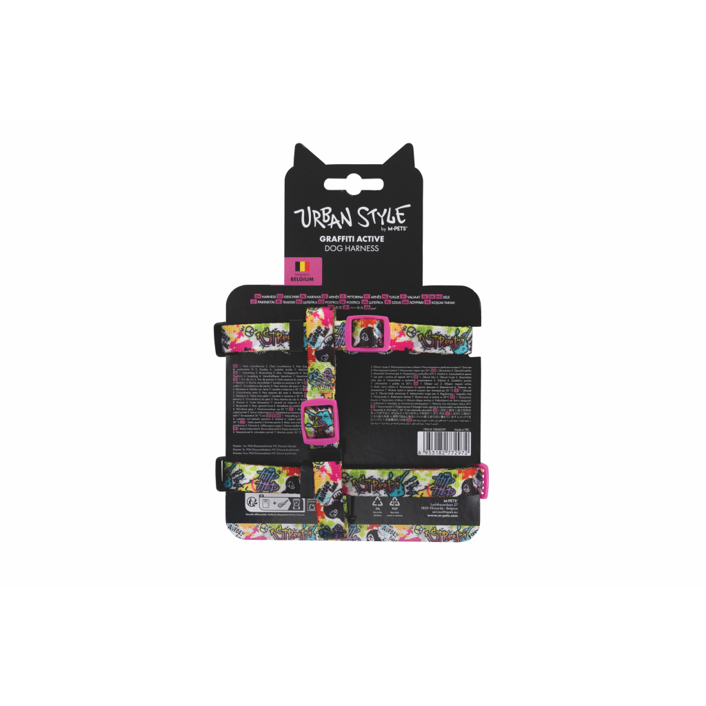 M-Pets Urban Style Graffiti Active Köpek Göğüs Tasması 25-44cm [XS]