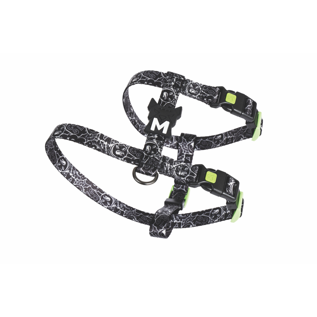M-Pets Urban Style Active Köpek Göğüs Tasması 25-44cm (Siyah-Beyaz) [XS]