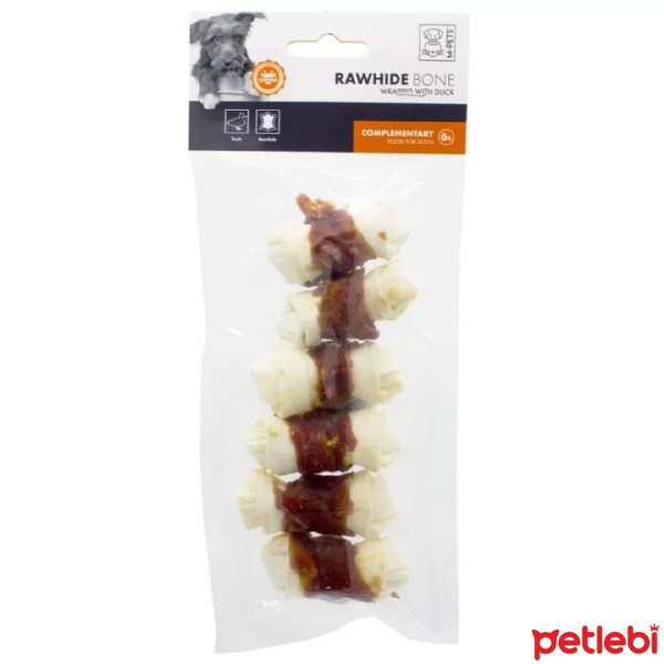M-Pets Wrapped Ağız Bakımı için Düğümlü Ördek Etli Köpek Kemiği 84gr (6'lı)
