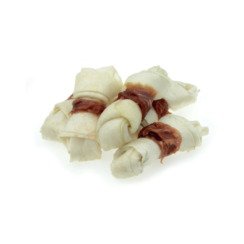 M-Pets Wrapped Ağız Bakımı için Düğümlü Ördek Etli Köpek Kemiği 105gr (3'lü)