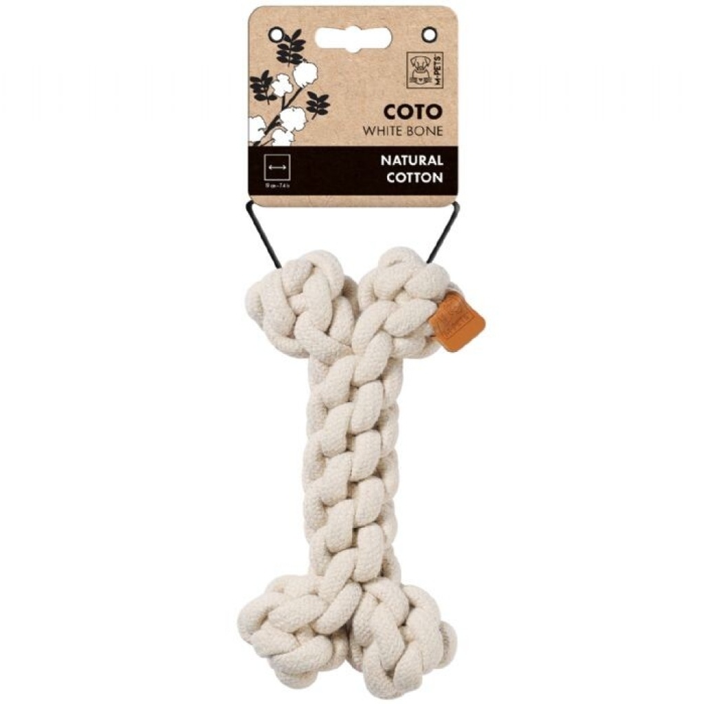 M-Pets Örgü Kemik Köpek Oyuncağı 19x12x5cm (Beyaz)