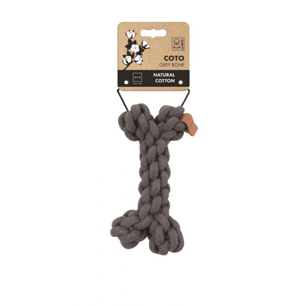 M-Pets Örgü Kemik Köpek Oyuncağı 19x12x5cm (Gri)