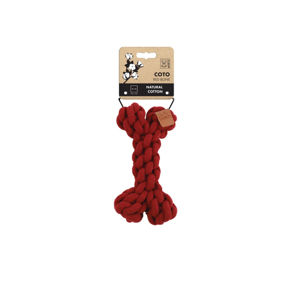 M-Pets Örgü Kemik Köpek Oyuncağı 19x12x5cm (Kırmızı)