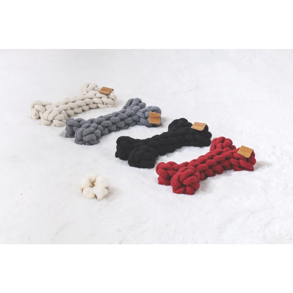 M-Pets Örgü Kemik Köpek Oyuncağı 19x12x5cm (Kırmızı)