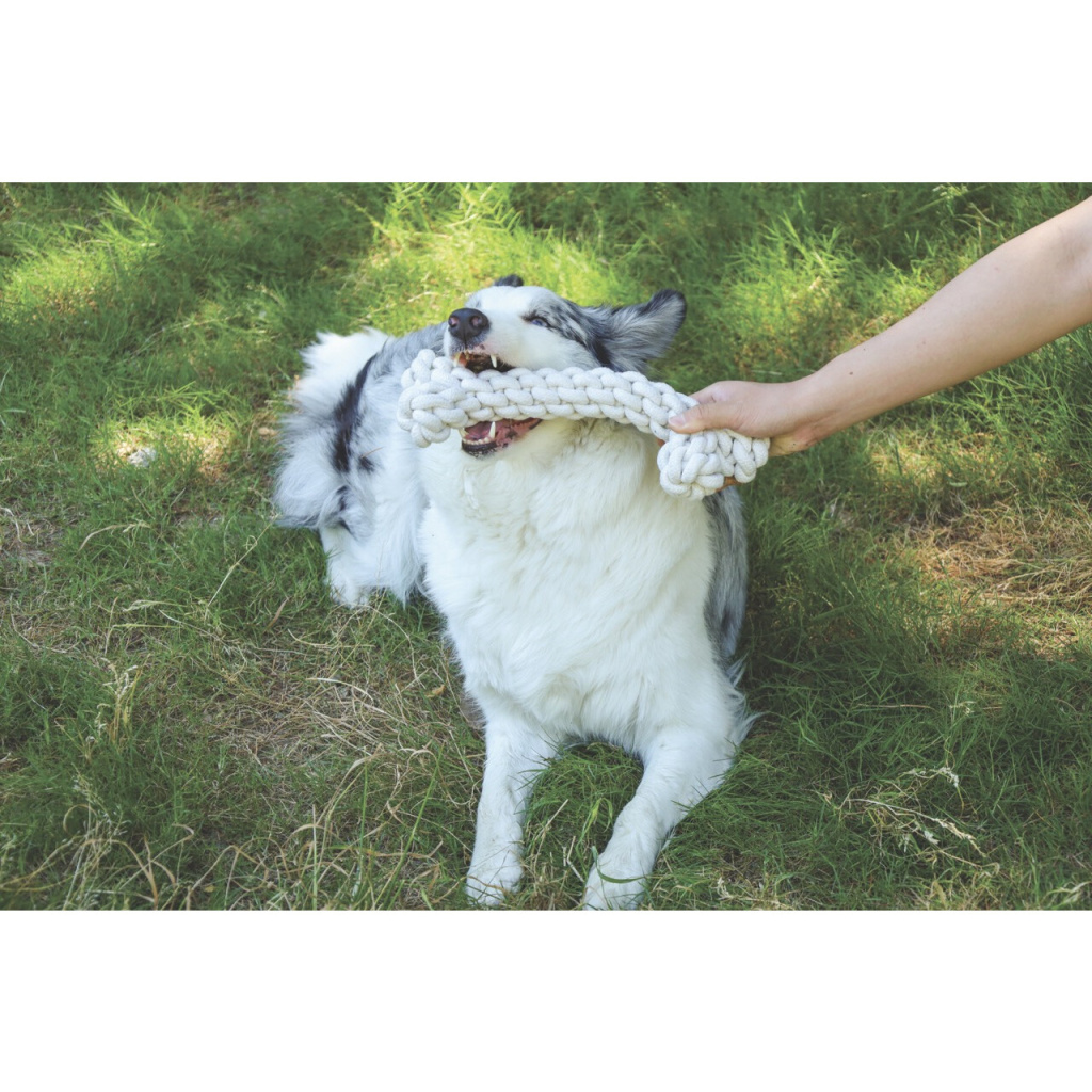 M-Pets Örgü Kemik Köpek Oyuncağı 30cm (Beyaz)