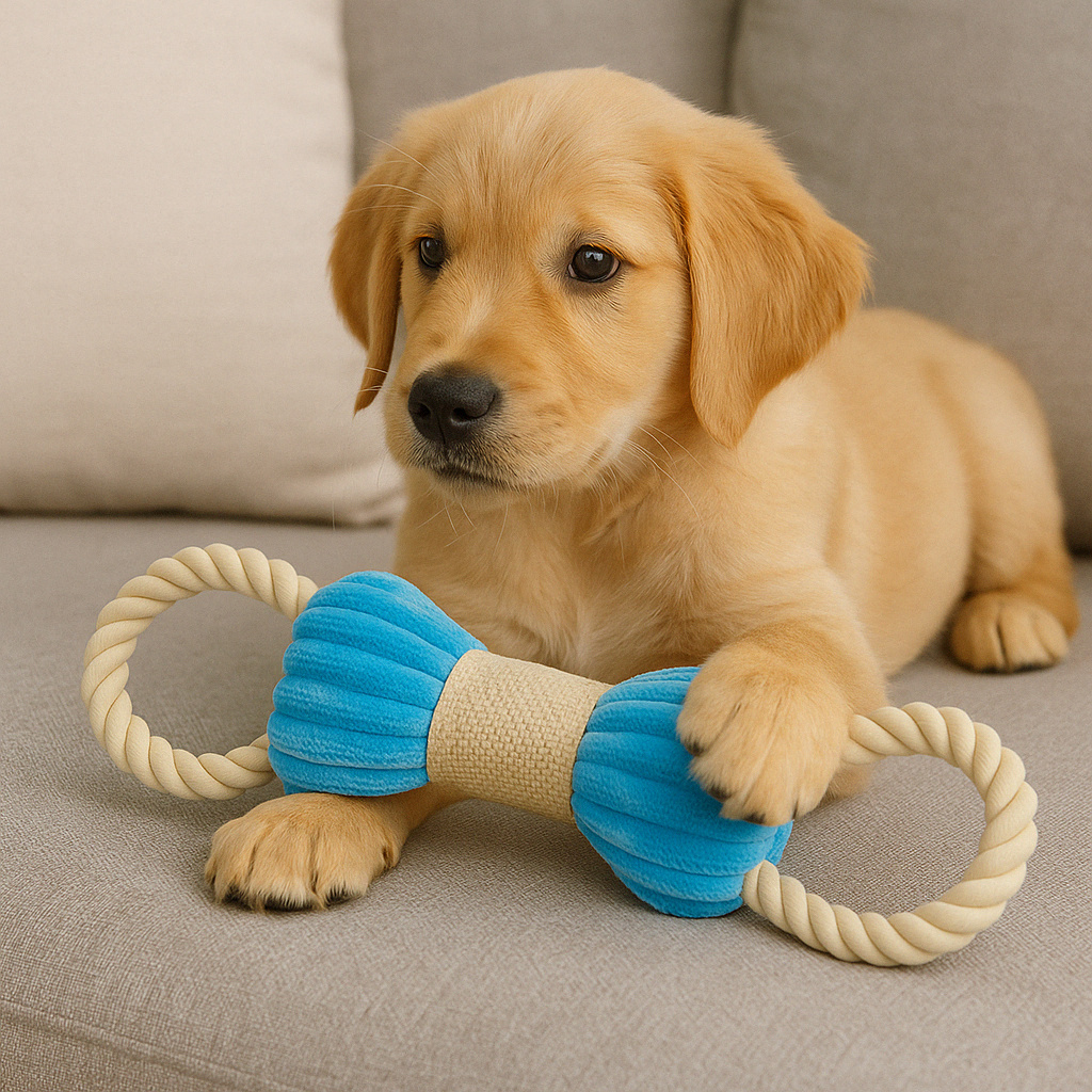 M-Pets Peluş Kemik Köpek Oyuncağı 33x9,5x3cm (Mavi)