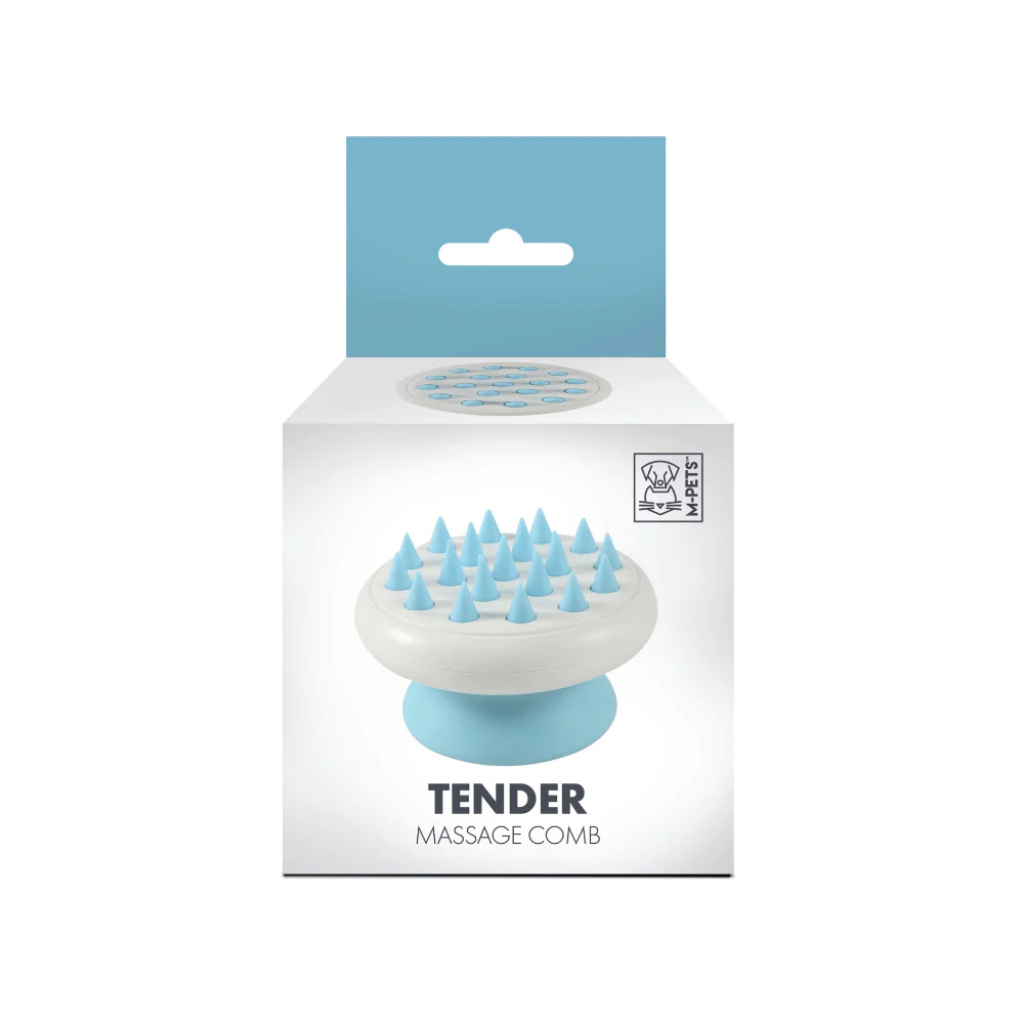 M-Pets Kedi ve Köpekler için Masaj Fırçası 8x5,4cm (Mavi)