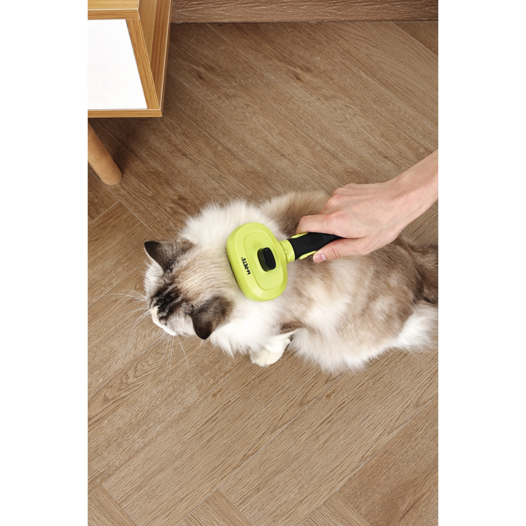 M-Pets Click and Groom Kedi ve Köpekler İçin Basmalı Masaj Uçlu Fırça 19,2x9x5,5cm