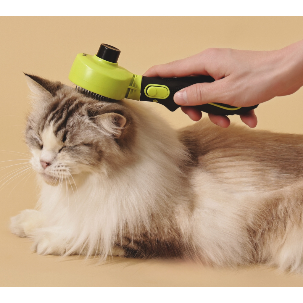 M-Pets Click and Groom Kedi ve Köpekler İçin Basmalı Masaj Uçlu Fırça 8x6,5x5cm