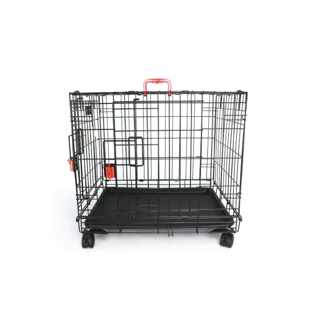 M-Pets Voyager Tekerlekli 2 Kapılı Köpek Kafesi 76x48x53cm (Siyah) [M]