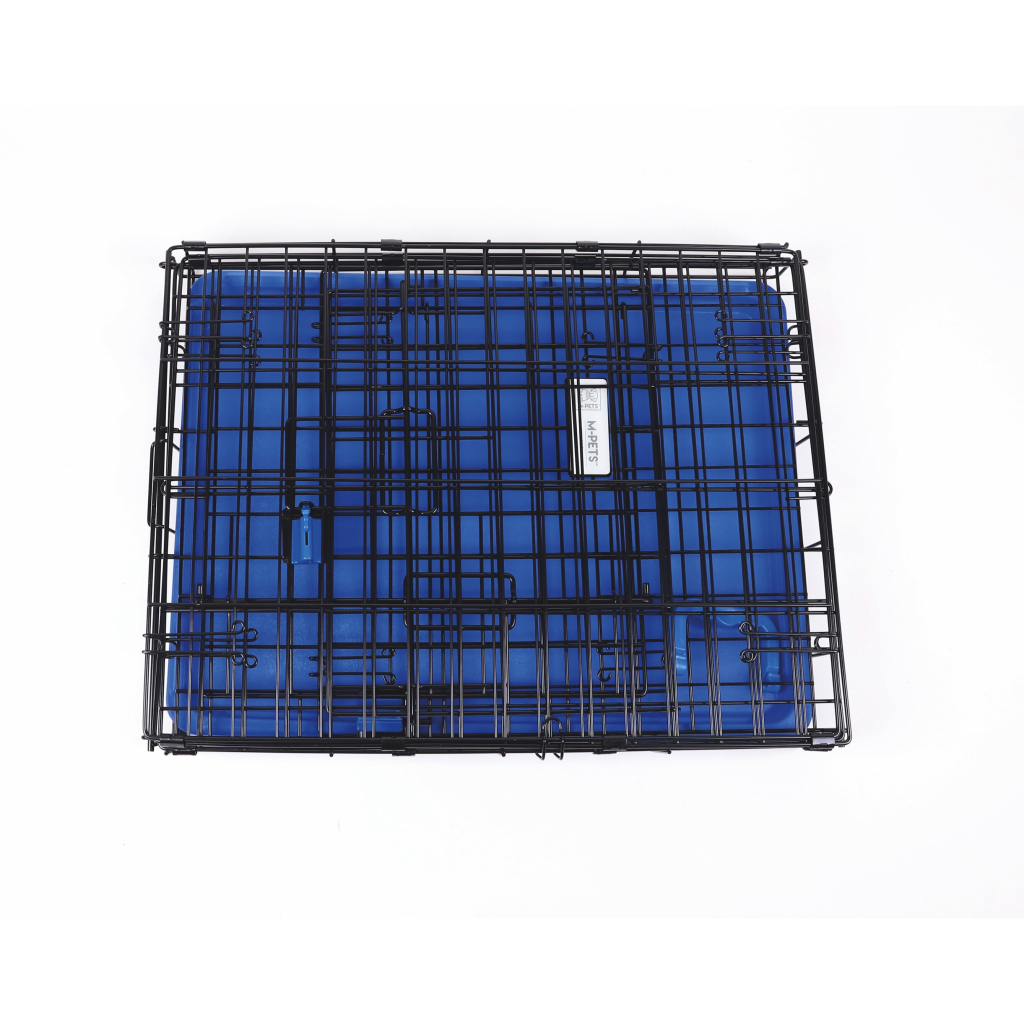 M-Pets Voyager 2 Kapılı Köpek Kafesi 91x58x63cm (Mavi) [L]