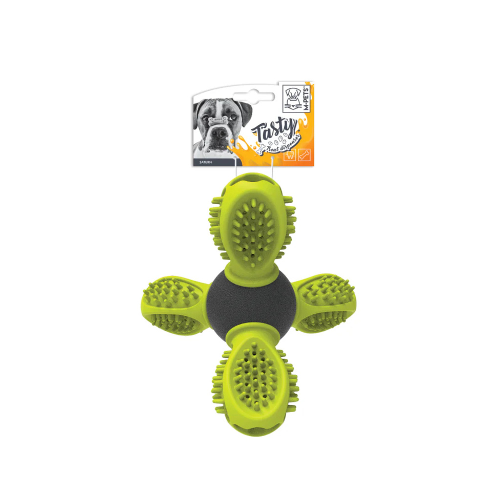 M-Pets Saturn Kauçuk Ödül Hazneli Köpek Oyuncağı 14x13x12cm (Yeşil)