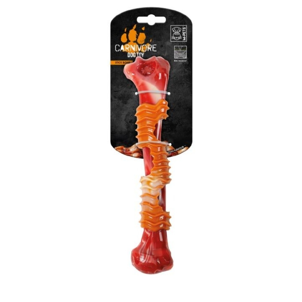 M-Pets Carnivore Stick Bone Pastırma Aromalı Kemik Köpek Oyuncağı 25,4x5,5x4,8cm (Kırmızı)