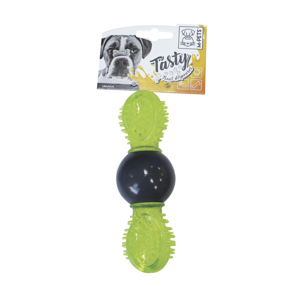 M-Pets Uranus Kauçuk Ödül Hazneli Köpek Oyuncağı 16,5x6x6cm (Yeşil)