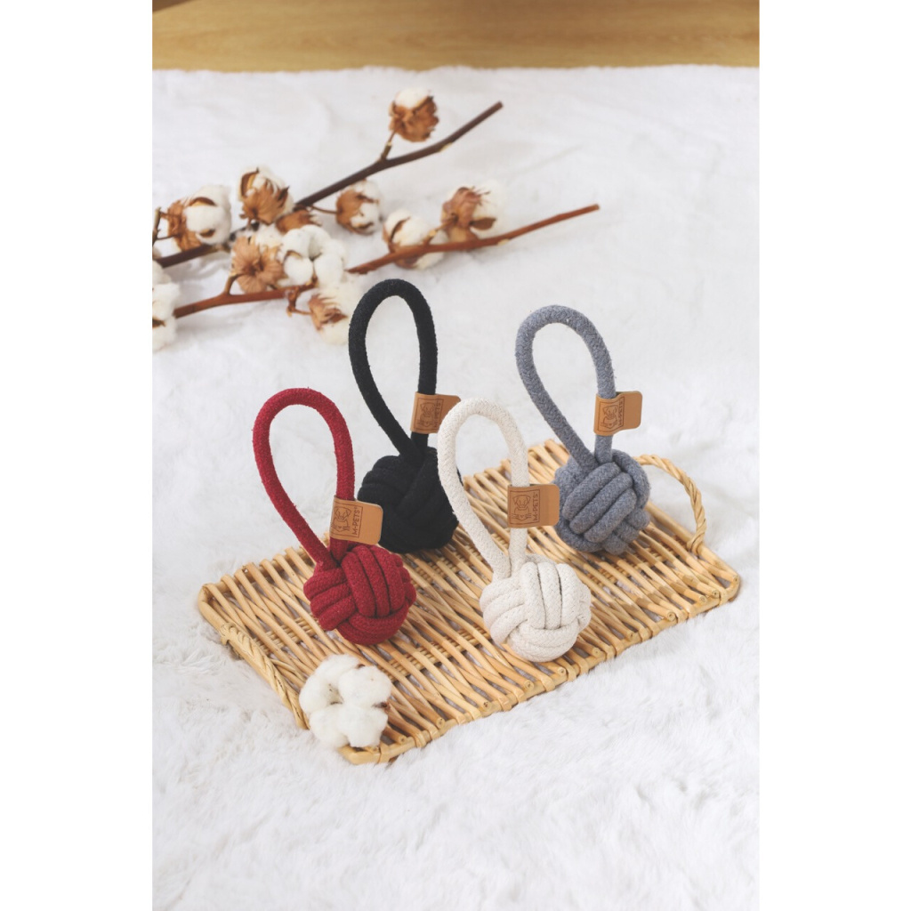 M-Pets Çekmeli Örgü Top Köpek Oyuncağı 6,5x6,5x17cm (Kırmızı)