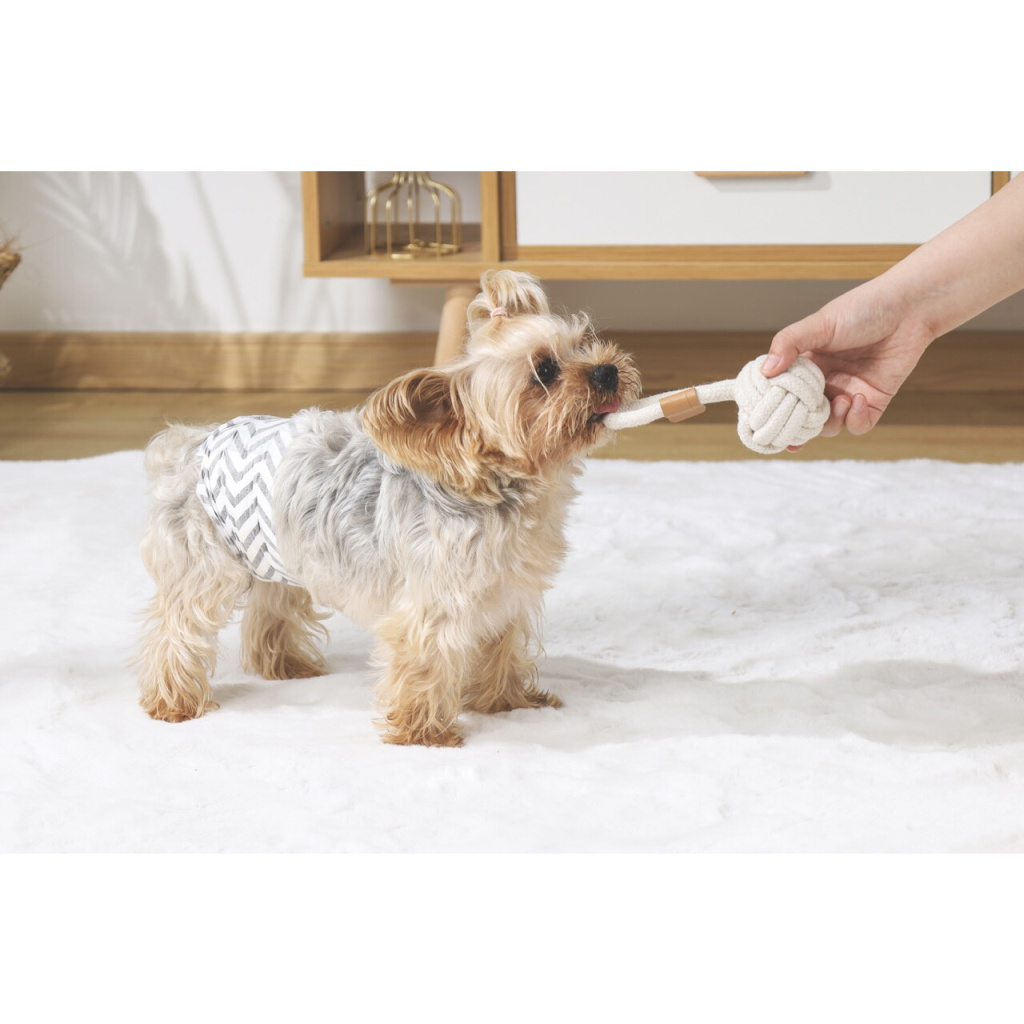 M-Pets Örgü Top Köpek Oyuncağı 6,5cm (Beyaz)