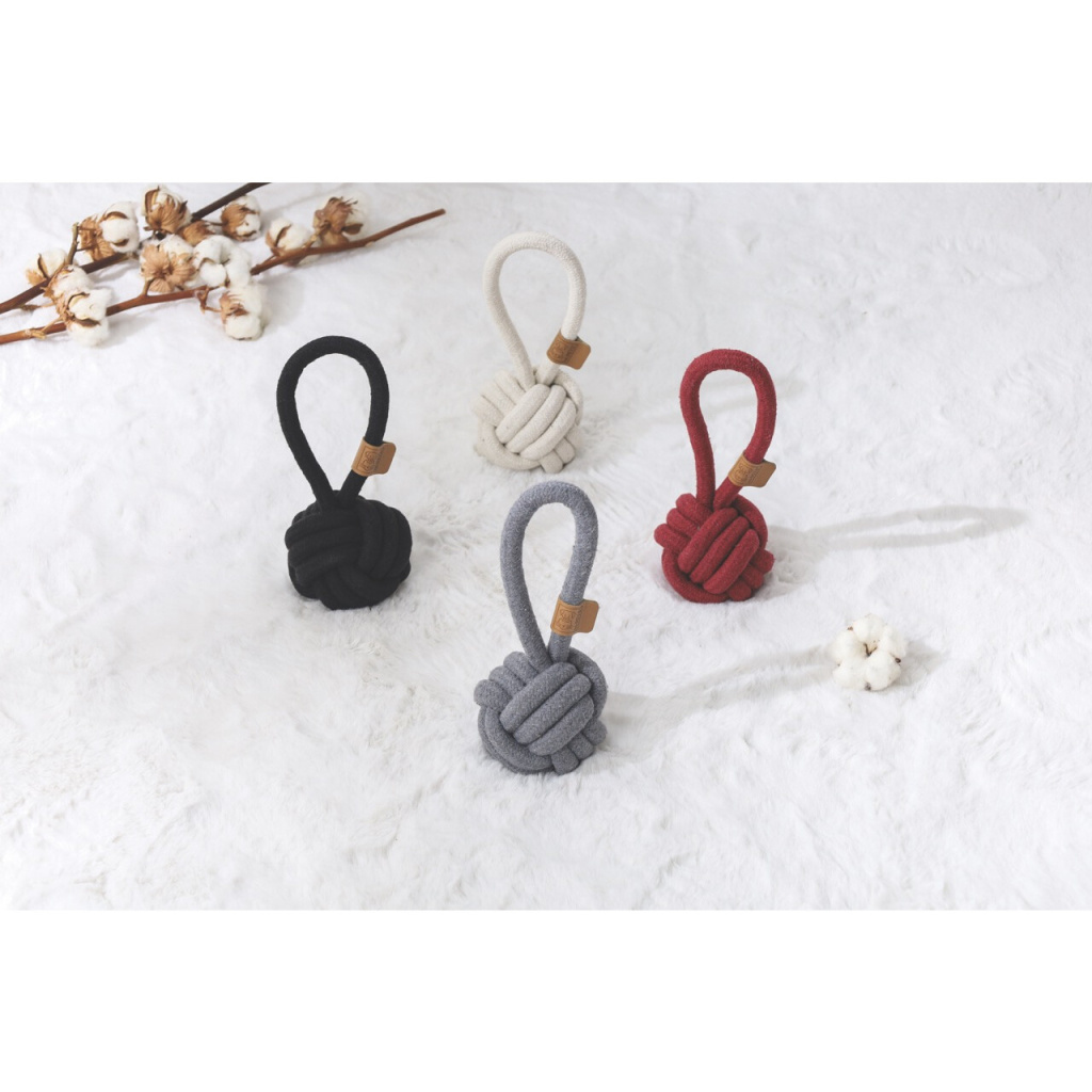 M-Pets Çekmeli Örgü Top Köpek Oyuncağı 11x11x17cm (Siyah)