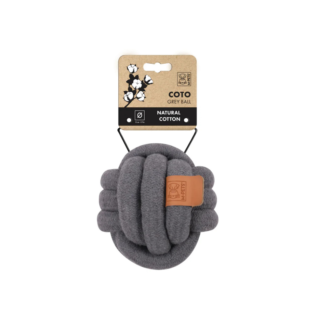 M-Pets Örgü Top Köpek Oyuncağı 9,5cm (Gri)