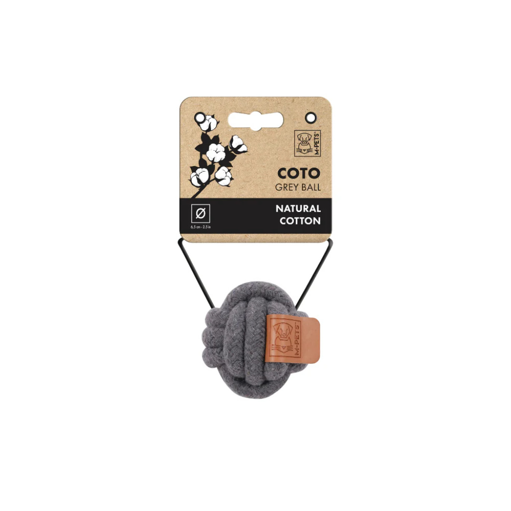 M-Pets Örgü Top Köpek Oyuncağı 9,5cm (Gri)