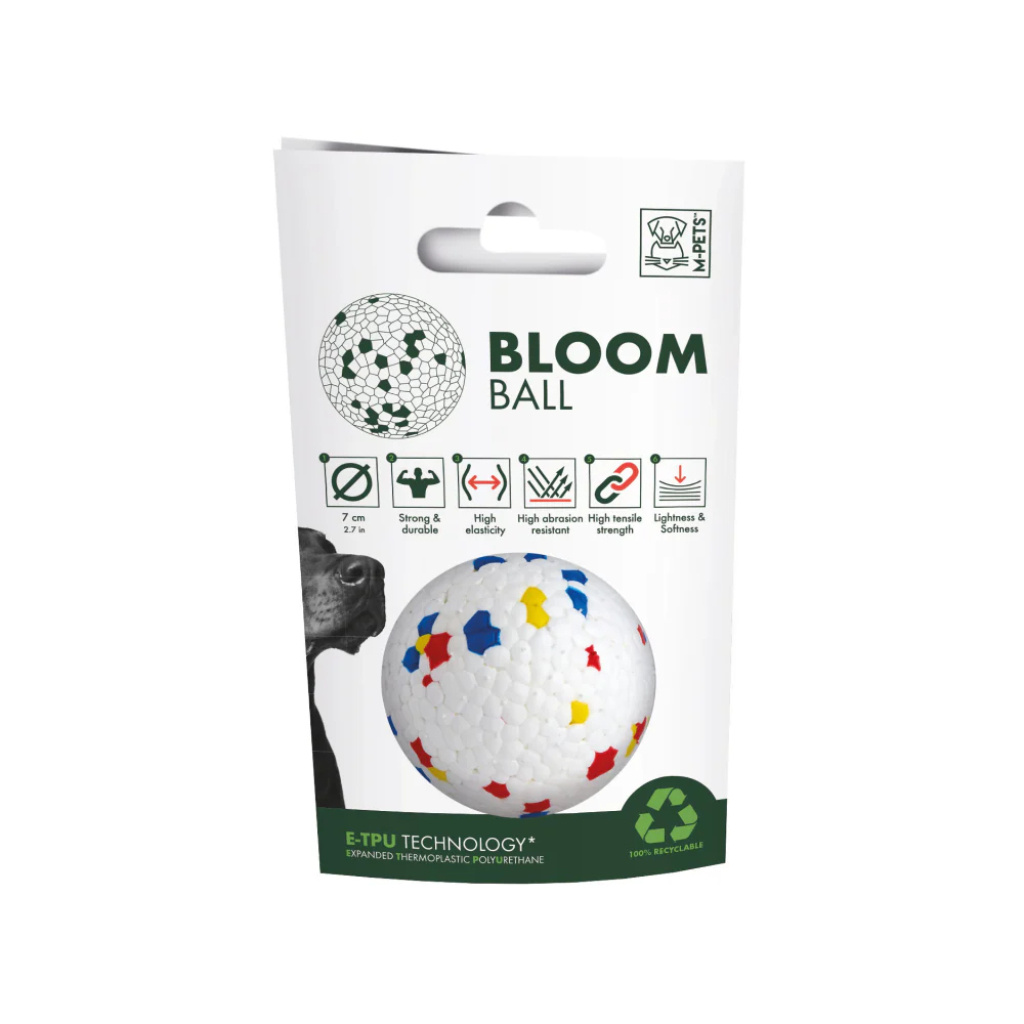M-Pets Bloom Ball Parçalanmaz Top Köpek Oyuncağı 7cm (Beyaz)