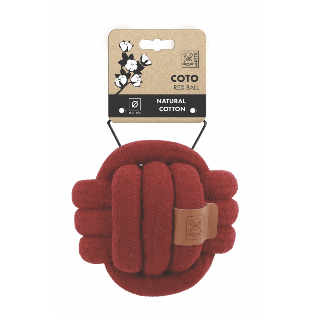 M-Pets Coto Örgü Top Köpek Oyuncağı 15cm (Kırmızı)