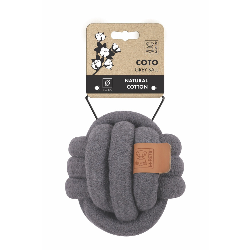 M-Pets Coto Örgü Top Köpek Oyuncağı 15cm (Gri)