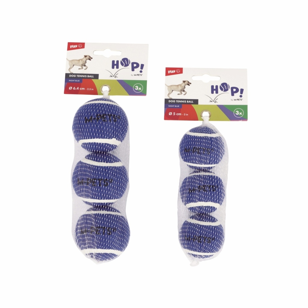 M-Pets Hop Tenis Topu Köpek Oyuncağı 5cm (3'lü) (Mavi)