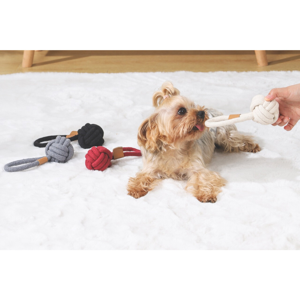 M-Pets Çekmeli Örgü Top Köpek Oyuncağı 6,5cm