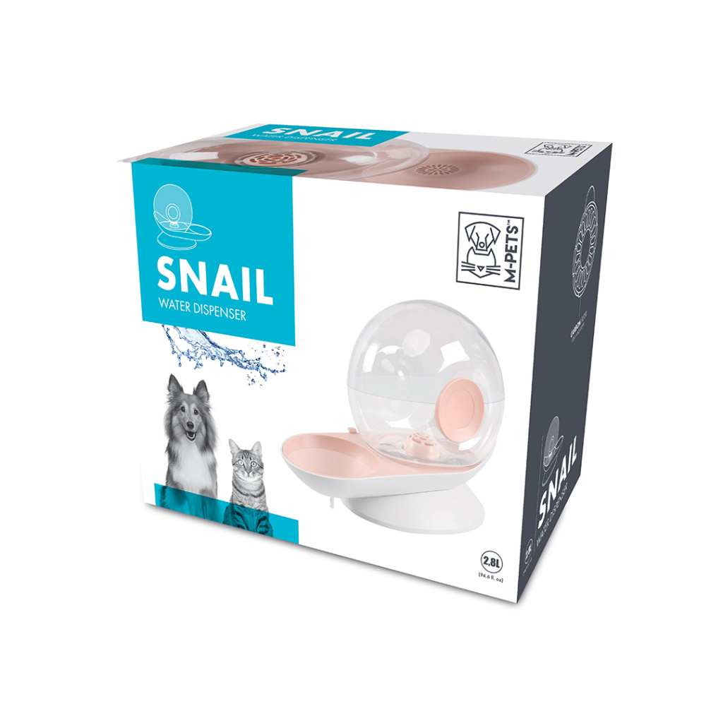 M-Pets Snail Kedi ve Köpekler İçin Hazneli Su Kabı 2800ml (Pembe)