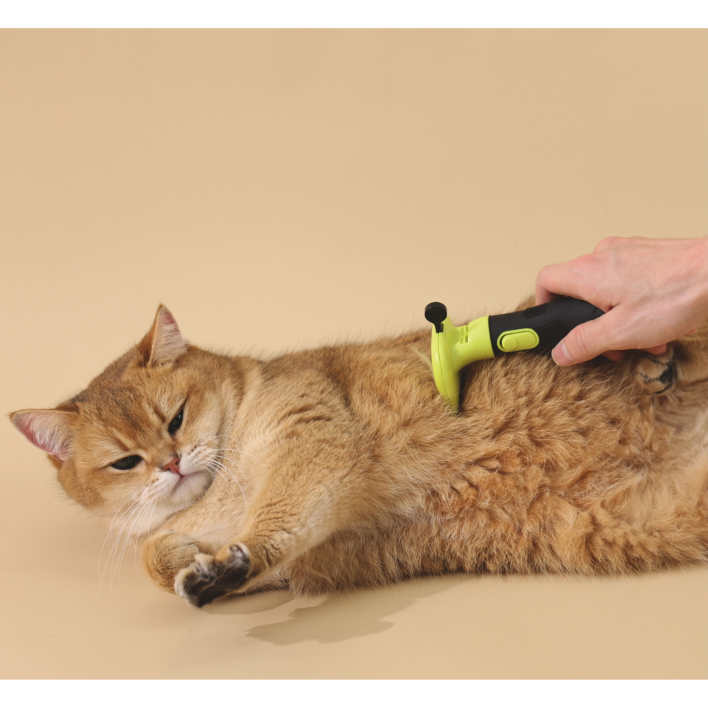 M-Pets Click and Groom Kedi ve Köpekler İçin Furminatör Basmalı Tarak 6,7x6,1x5cm