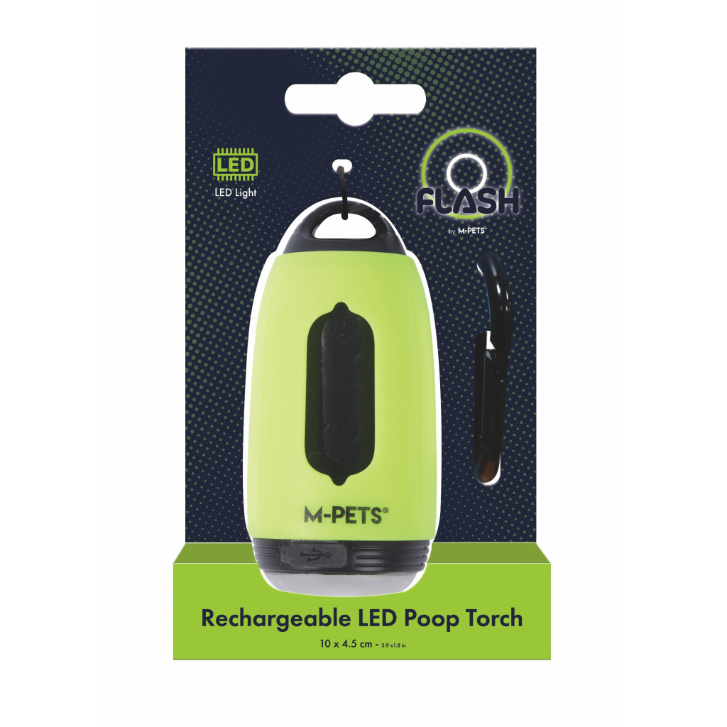 M-Pets Flash Ledli Dışkı Poşeti Kutusu (Yeşil)
