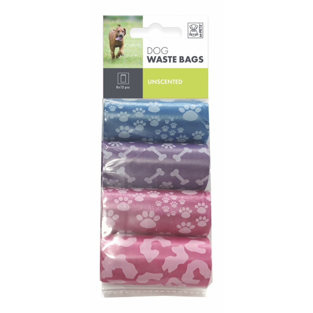 M-Pets Kokulu Köpek Dışkı Poşeti 35x23cm (4'lü) (Karışık Renkli)