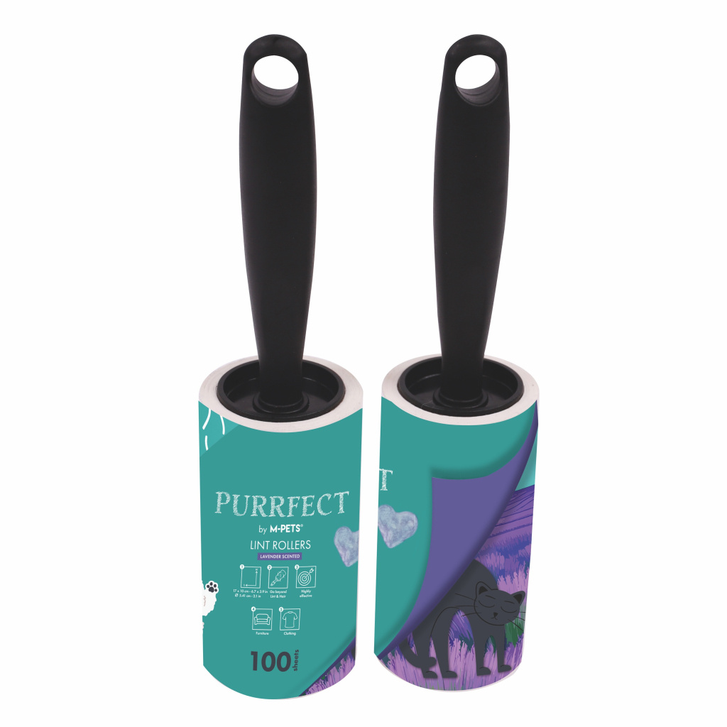 M-Pets Purrfect Kedi ve Köpekler için Lavanta Kokulu Tüy Toplama Rulosu (2'li) (100 Yaprak)