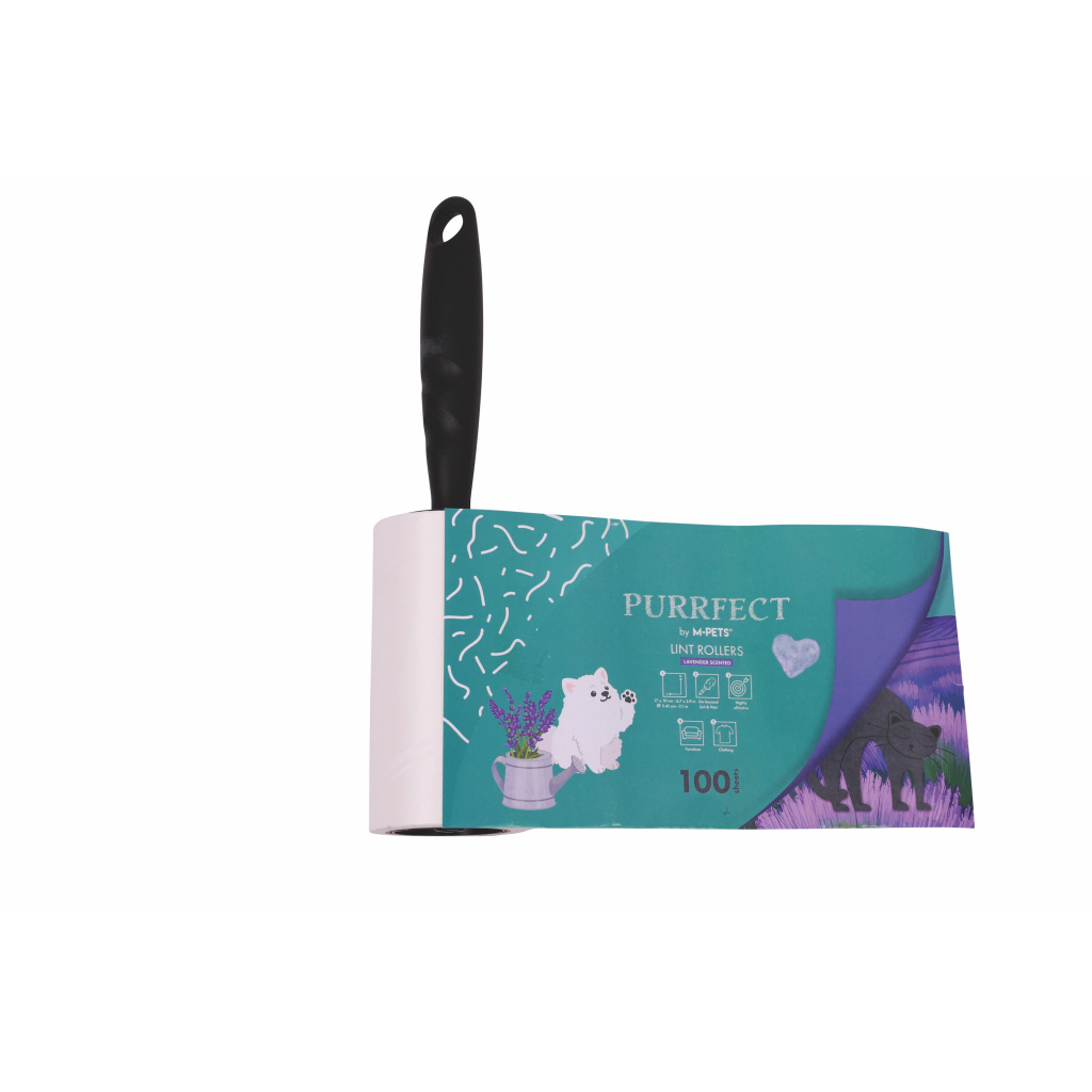 M-Pets Purrfect Kedi ve Köpekler için Lavanta Kokulu Tüy Toplama Rulosu (2'li) (100 Yaprak)
