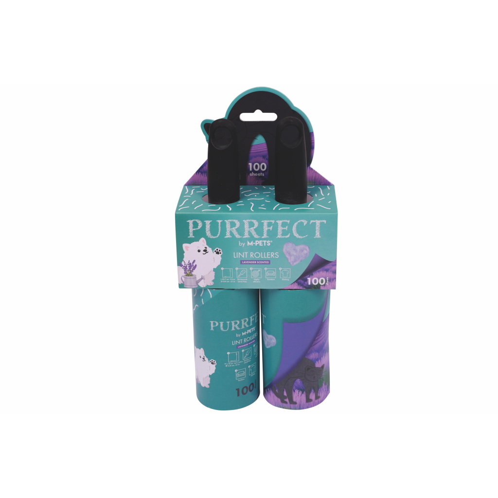 M-Pets Purrfect Kedi ve Köpekler için Lavanta Kokulu Tüy Toplama Rulosu (2'li) (100 Yaprak)