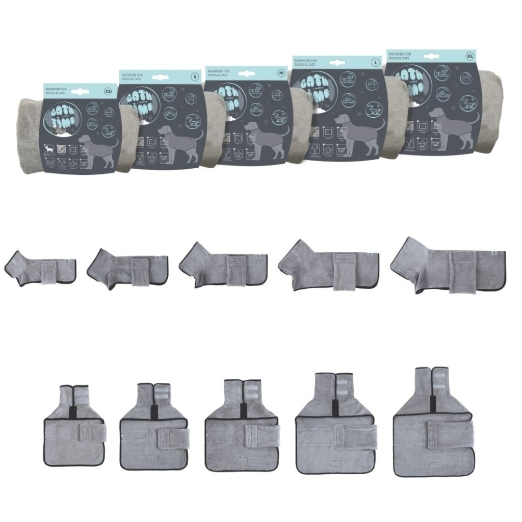 M-Pets Bath Time Mikrofiber Köpek Bornozu 52-72cm [L]