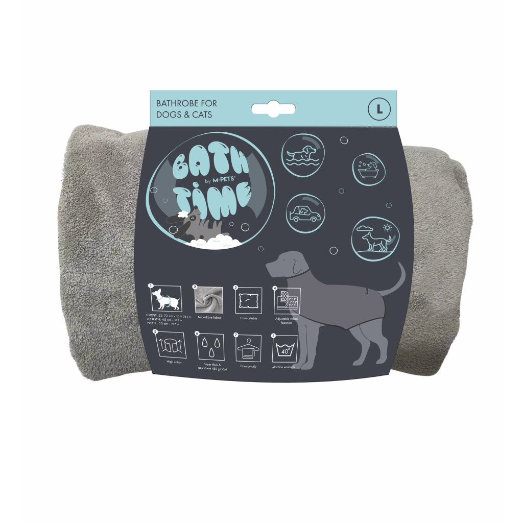 M-Pets Bath Time Köpek Bornozu 52-72cm [L]
