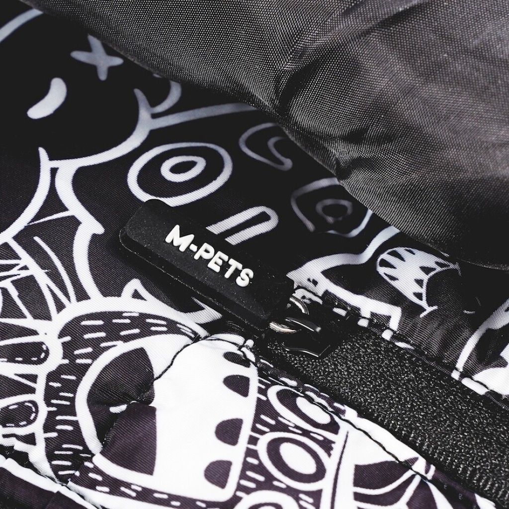M-Pets Urban Sytle Winter Köpek Ceketi (Siyah-Beyaz) [M]