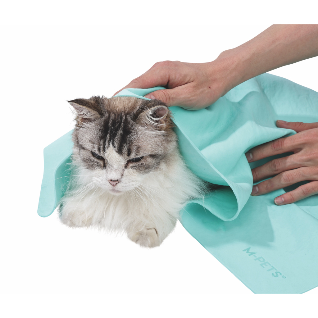 M-Pets Bathtime Hızlı Kuruyan Kedi ve Köpek Havlusu 64x43cm (Yeşil)