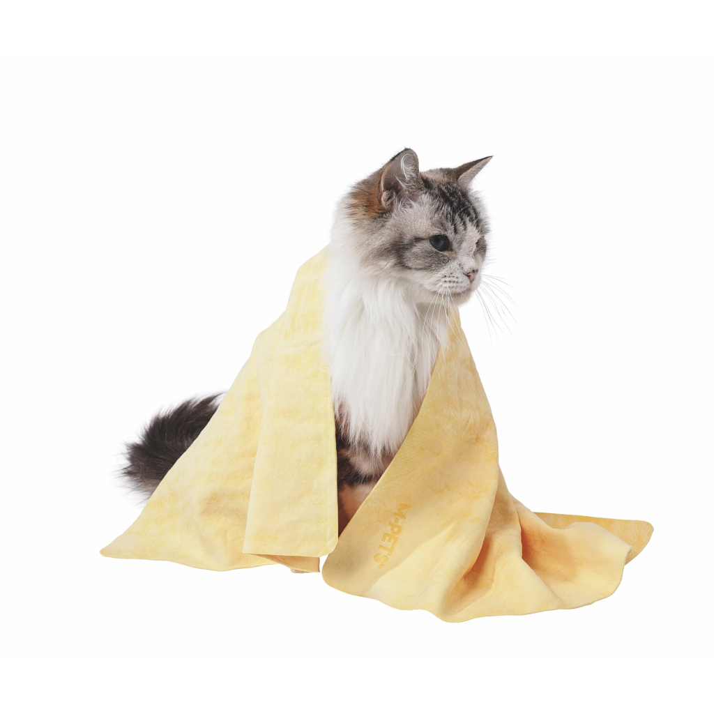 M-Pets Bathtime Hızlı Kuruyan Kedi ve Köpek Havlusu 64x43cm (Sarı)