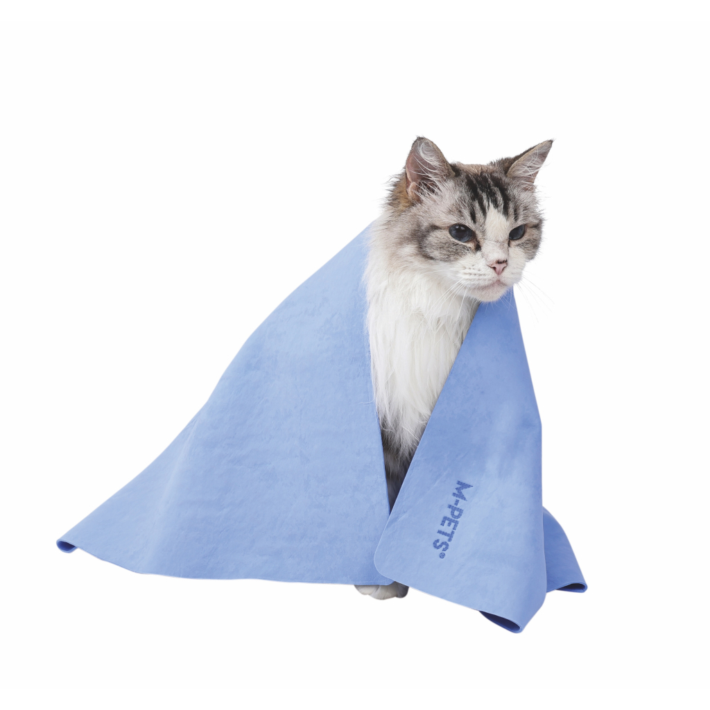 M-Pets Bathtime Hızlı Kuruyan Kedi ve Köpek Havlusu 64x43cm (Mavi)