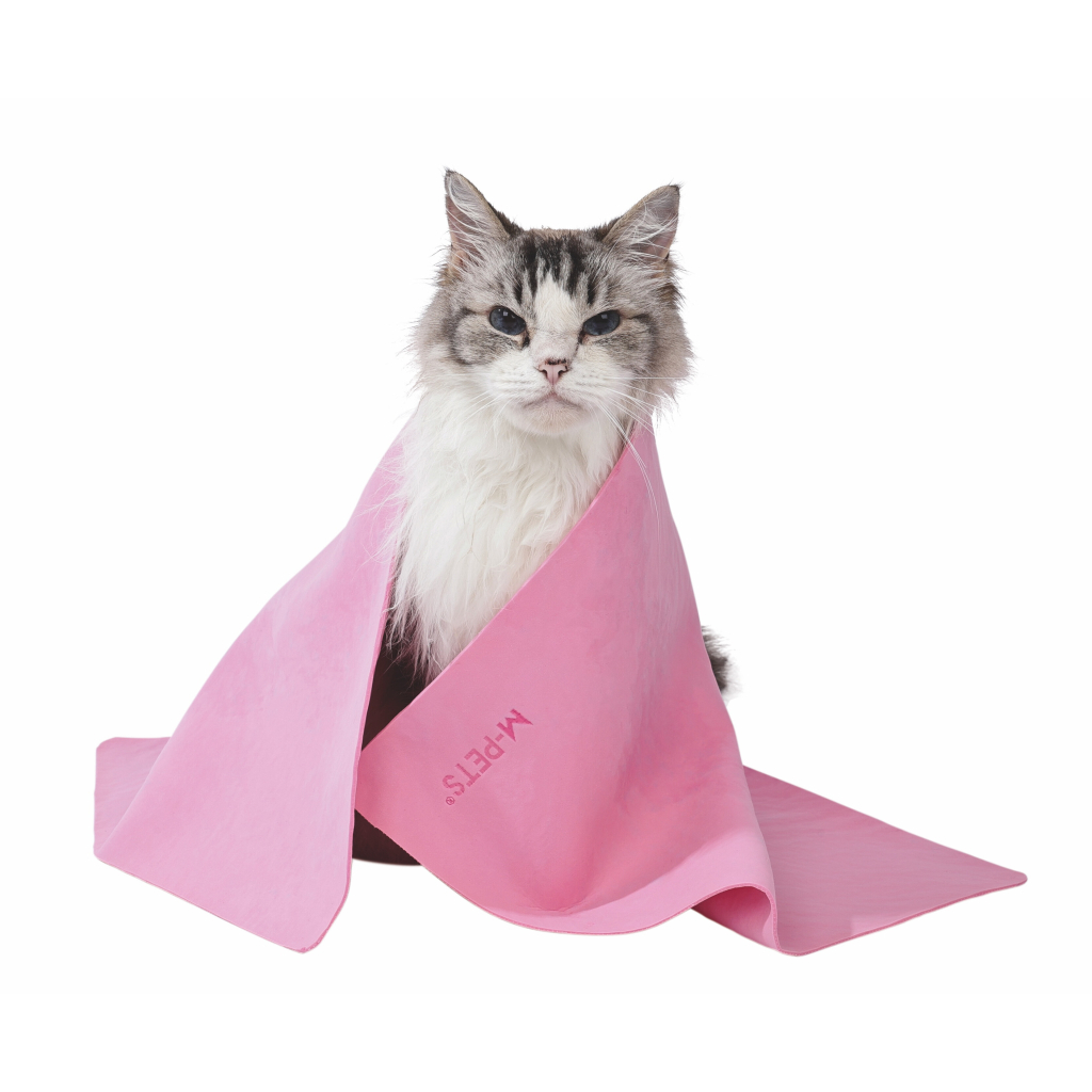 M-Pets Bathtime Hızlı Kuruyan Kedi ve Köpek Havlusu 64x43cm (Pembe)