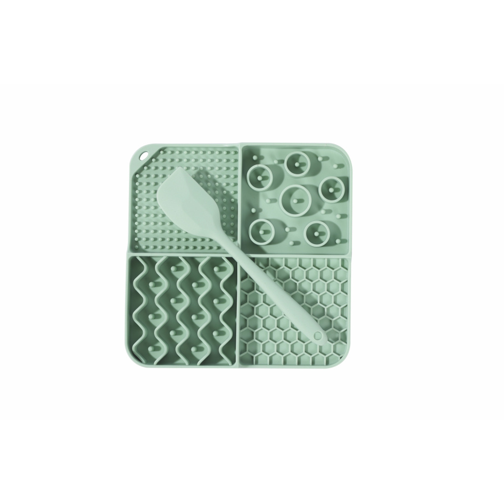 M-Pets Lecca Kedi ve Köpekler için Kaşıklı Yavaş Beslenme Ödül Matı 20,8x20,8 (Yeşil) [M]