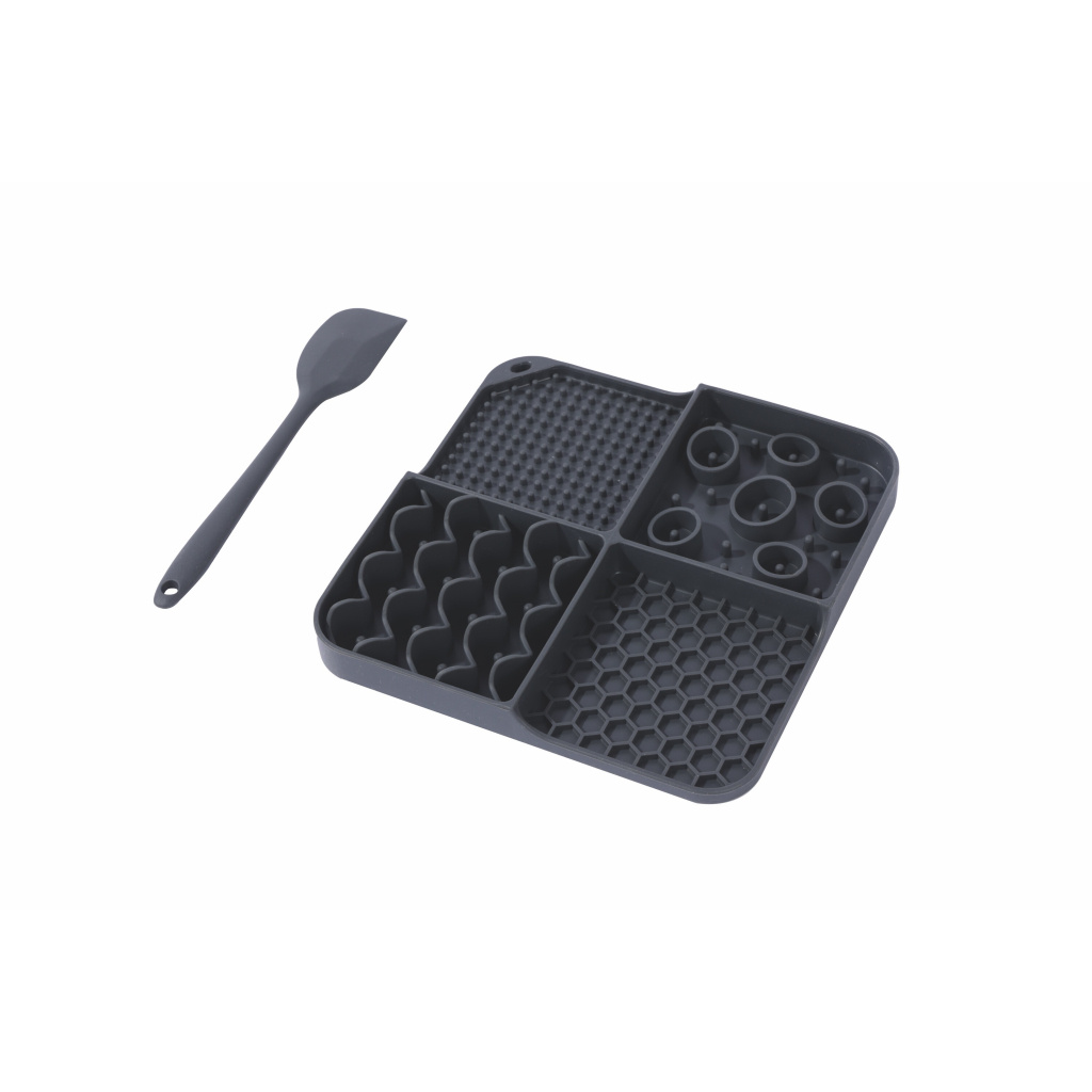 M-Pets Lecca Kedi ve Köpekler için Kaşıklı Yavaş Beslenme Ödül Matı 20,8x20,8 (Siyah) [M]