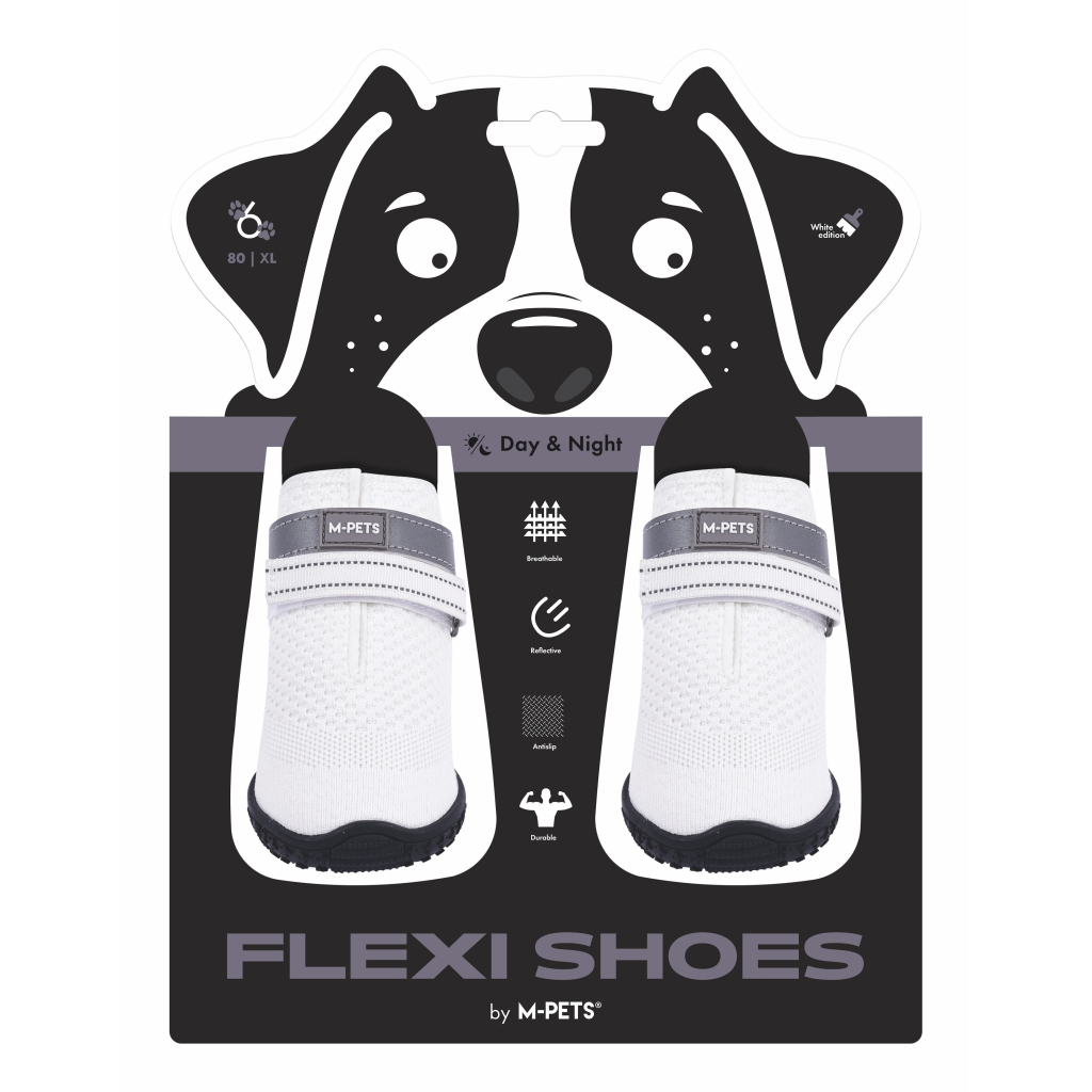 M-Pets Flexi Köpek Ayakkabısı (Beyaz) [XL]