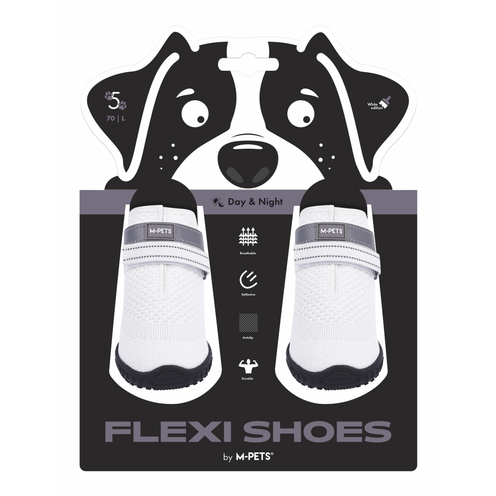 M-Pets Flexi Köpek Ayakkabısı (Beyaz) [L]