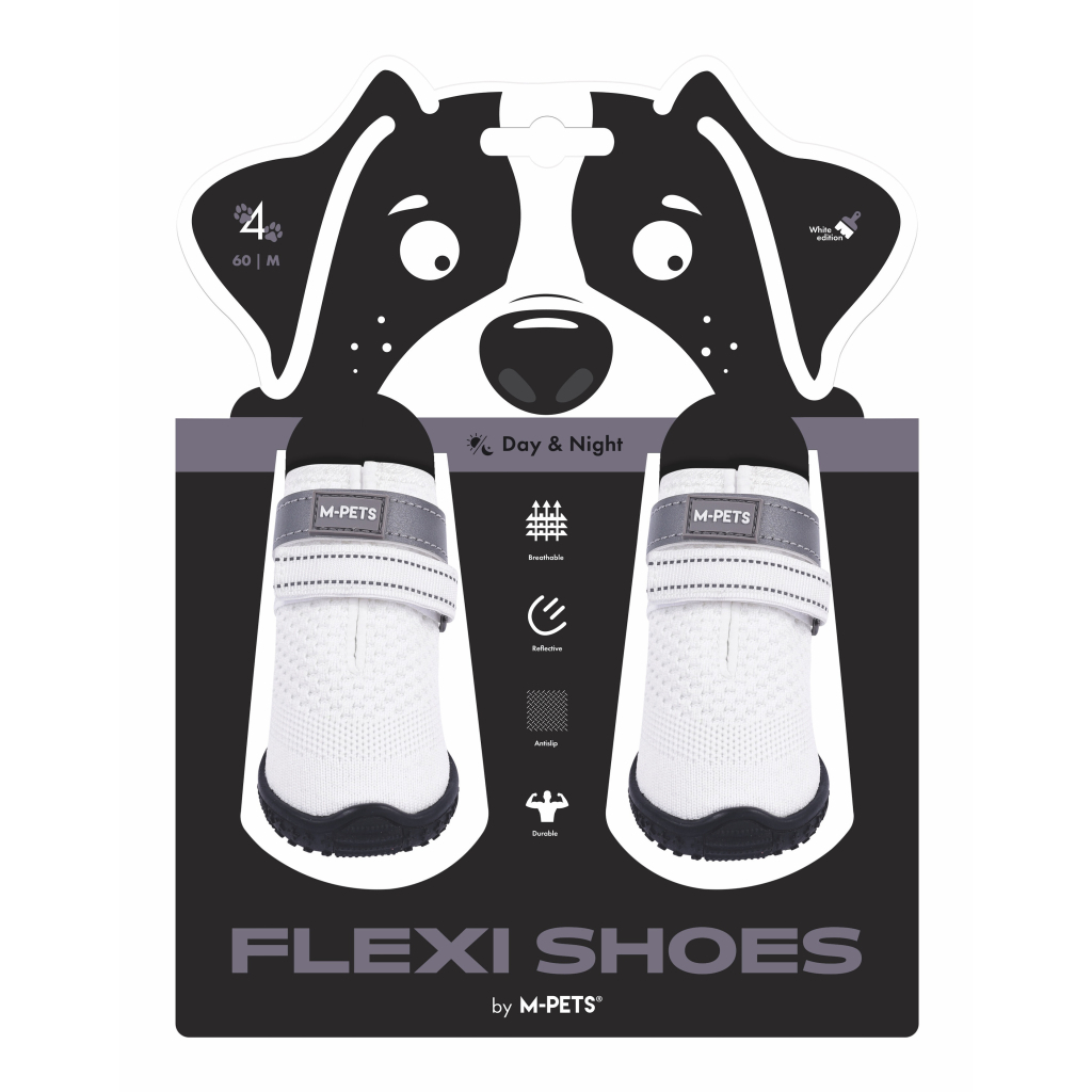 M-Pets Flexi Köpek Ayakkabısı (Beyaz) [M]