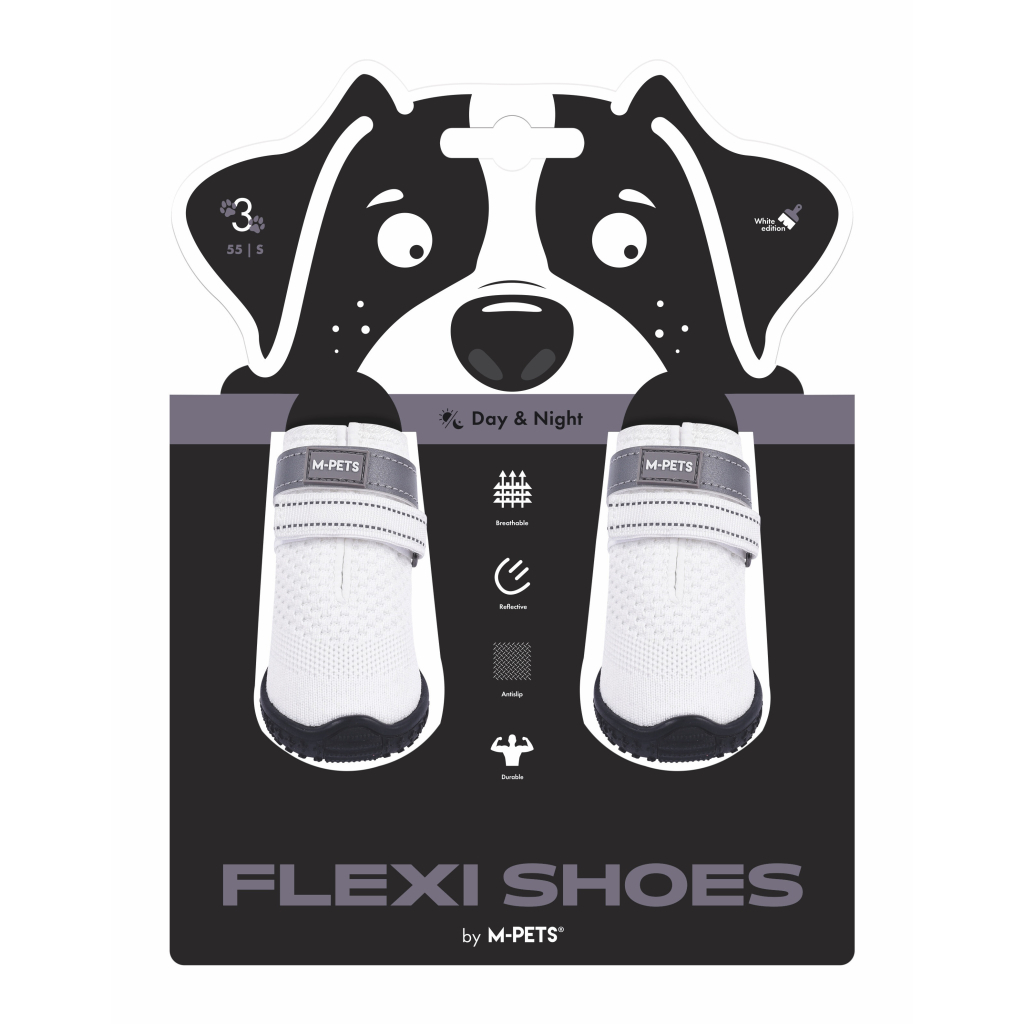 M-Pets Flexi Köpek Ayakkabısı (Beyaz) [S]