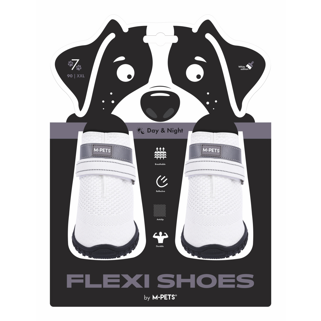 M-Pets Flexi Köpek Ayakkabısı (Beyaz) [XXL]