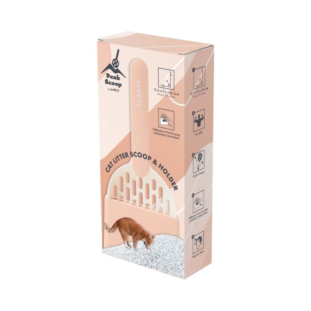 M-Pets Peak Kedi Kumu Küreği Seti 12,5x5,5x26,5cm (Pembe)